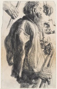 Vieil homme avec une barbe complète - Adolph Menzel